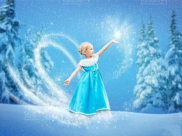 Fairy Tale Grand-fir Forest Snow Forest Backdrops IBD-247002